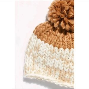 Free People Cozy Up Color Block
Pom Beanie in Oat & Camel